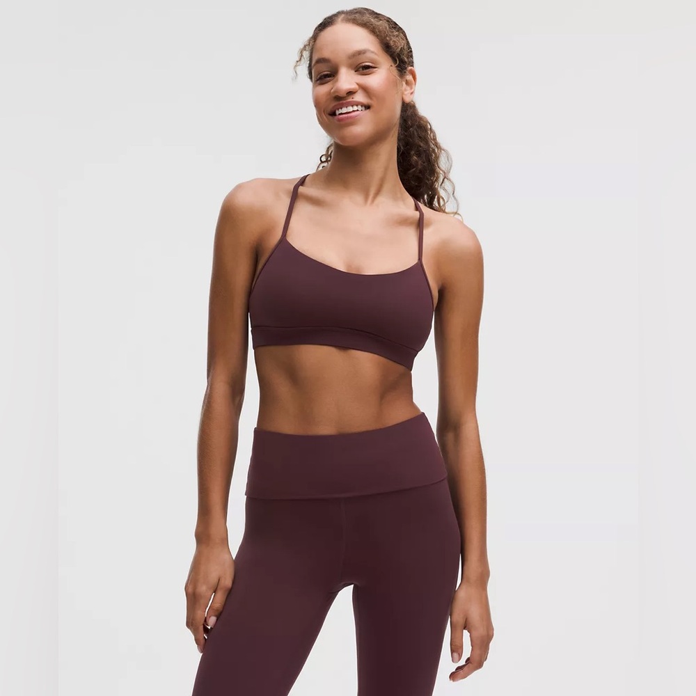 ( sold!) Lululemon Flow Y Bra Nulu Long Line in Goodnight plum size 4
